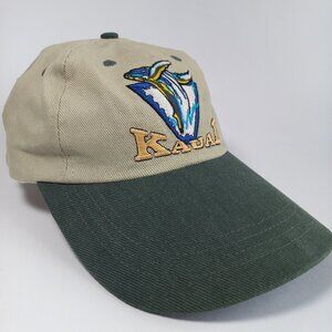 Kauai hat Hawaiian headwear large bill Vintage VTG Green and tan